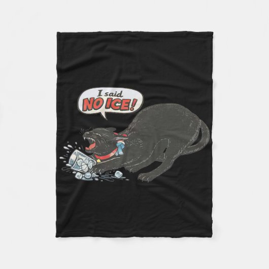 Anti Ice Pro Immigration Funny Cat Political フリースブランケット (正面)