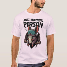 Anti-Morning Person – Bat with Sleep Mask Tシャツ