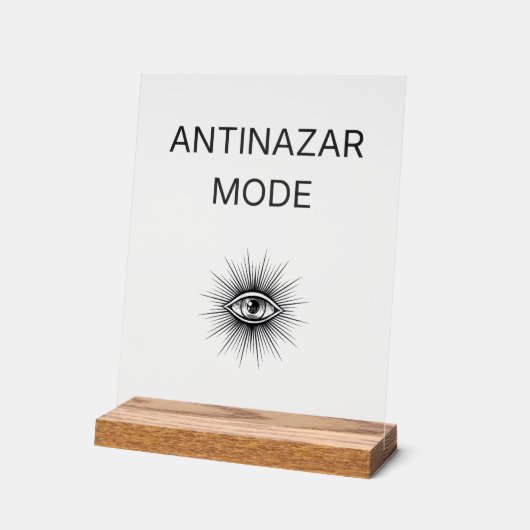 Anti Nazar Mode Acrylic Sign – Evil Eye Protection アクリルサイン (傾斜)