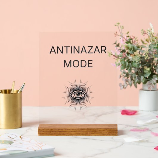 Anti Nazar Mode Acrylic Sign – Evil Eye Protection アクリルサイン (ウェディング)