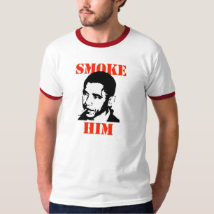 ANTI-OBAMAは/彼を煙らします Tシャツ