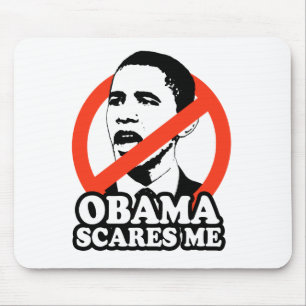 ANTI-OBAMA/オバマは私をTシャツおびえさせます マウスパッド