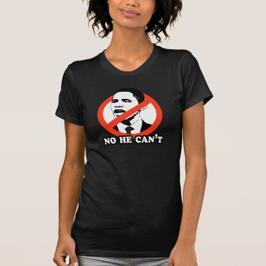 ANTI-OBAMA/彼はTシャツできません Tシャツ (正面)