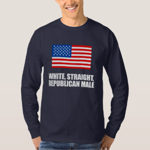 ANTI-OBAMA-白くまっすぐな共和党の男性 Tシャツ