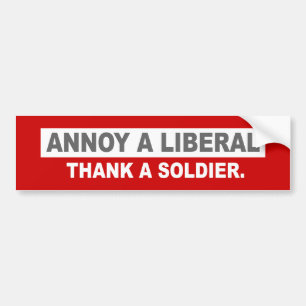 ANTI-OBAMA-自由主義者を悩まして下さい。 兵士を感謝していして下さい バンパーステッカー