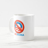 ANTI-OBAMA - NOBAMA コーヒーマグカップ (正面左)