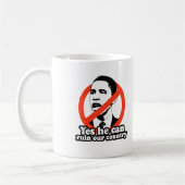 ANTI-OBAMA/YES彼は私達の国を台無しにしてもいいです コーヒーマグカップ (左)