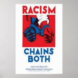 Anti-Racism Poster Racism Chains Both - Communist ポスター