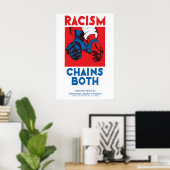 Anti-Racism Poster Racism Chains Both - Communist ポスター (ホームオフィス)