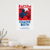 Anti-Racism Poster Racism Chains Both - Communist ポスター (キッチン)