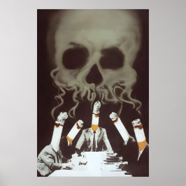 Anti Smoking Skull Poster, Eastern Germany GDR DDR ポスター
