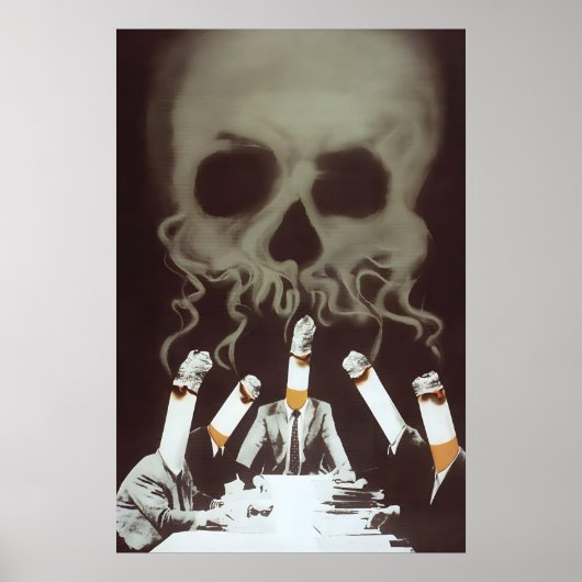Anti Smoking Skull Poster, Eastern Germany GDR DDR ポスター (正面)