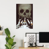 Anti Smoking Skull Poster, Eastern Germany GDR DDR ポスター (ホームオフィス)
