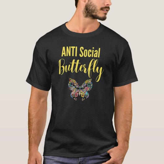 Anti Social Butterfly Monarch Butterflies Wing Int Tシャツ (正面)