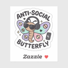 Anti-Social Butterfly Sticker – introvert design シール