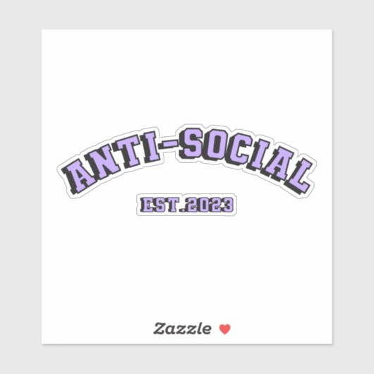 Anti-social est 2023 purple text  シール (シート)