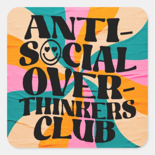 Anti social overthinkeners club スクエアシール (正面)
