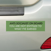 ANTI-SOCIALISM バンパーステッカー (車上)