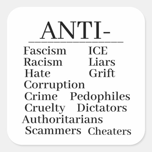 Anti- Sticker スクエアシール (正面)