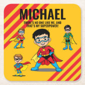 ANTI-STRESS KIDS HERO SUPERHERO POWER TEAM スクエアペーパーコースター (正面)