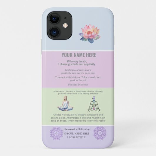 ANTI-Stress loto FLOWER YOGA CHAKRA PEACE Case-Mate iPhoneケース (裏面)