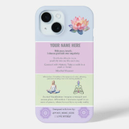 ANTI-Stress loto FLOWER YOGA CHAKRA PEACE iPhone 15ケース