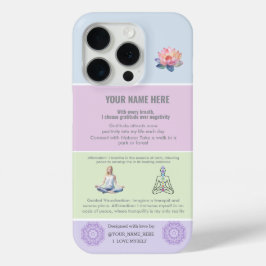 ANTI-Stress loto FLOWER YOGA CHAKRA PEACE iPhone 15 Proケース