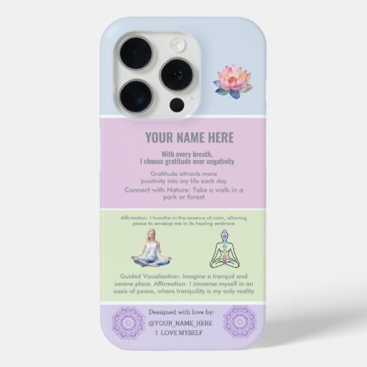 ANTI-Stress loto FLOWER YOGA CHAKRA PEACE Case-Mate iPhoneケース (裏面)