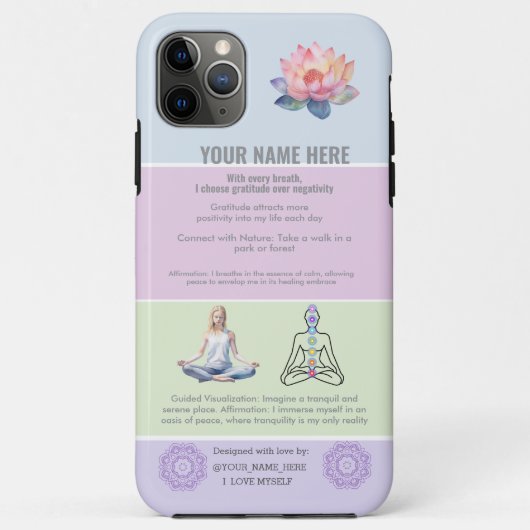 ANTI-Stress loto FLOWER YOGA CHAKRA PEACE Case-Mate iPhoneケース (裏面)
