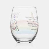 ANTI-STRESS RELAX CALM PEACE YOGA CHAKRAS ステムなしワイングラス (左)