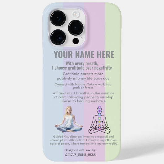 ANTI-Stress YOGA CHAKRA PEACE  GRATITUDE Case-Mate iPhoneケース (裏面)