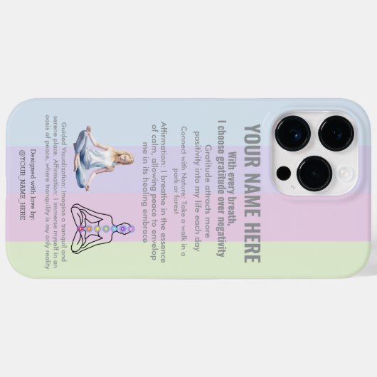 ANTI-Stress YOGA CHAKRA PEACE  GRATITUDE Case-Mate iPhoneケース (裏面 (横))