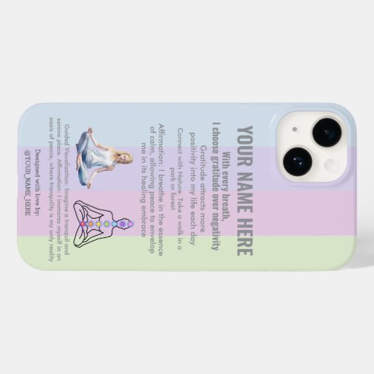 ANTI-Stress YOGA CHAKRA PEACE GRATITUDE Case-Mate iPhoneケース (裏面 (横))