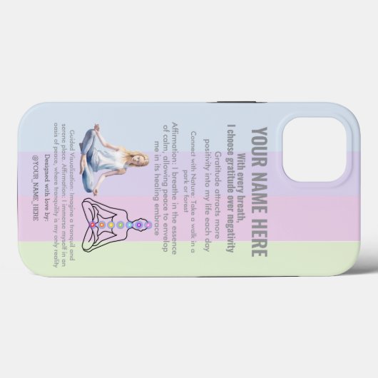 ANTI-Stress YOGA RELAX PEACE  GRATITUDE Case-Mate iPhoneケース (裏面 (横))