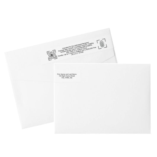 Anti-Theft White Envelope Label – Return Mail  ラップアラウンドラベル