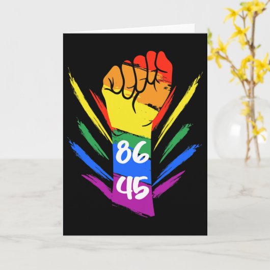 Anti Trump 8645 Lgbtq+  カード (黄色い花)