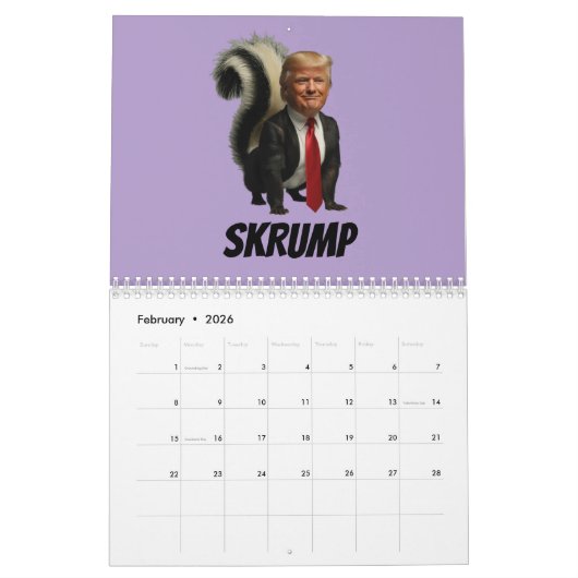 Anti Trump Calendar カレンダー (2月 2026)