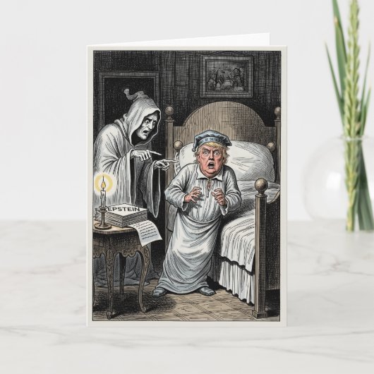 Anti Trump Christmas Carol, Scrooge Epstein Parody シーズンカード (正面)