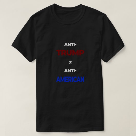Anti-Trump Does Not Equal Anti-American Red Blue v Tシャツ (デザイン正面)