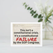 Anti-Trump GOP Constitutional Failure Crisis ポストカード (スタンド正面)