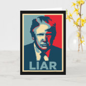 Anti Trump Obama Hope Poster Liar  カード (黄色い花)