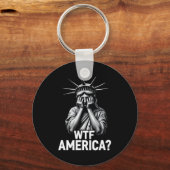 Anti-trump Political And Democracy Wtf America 2  キーホルダー (正面)