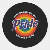 Anti Trump Remove Stubborn Orange Stains Pride Mon ラウンドシール (正面)