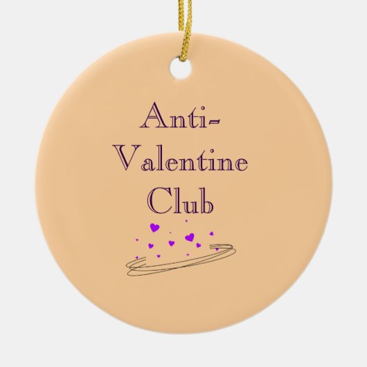 Anti Valentine Club Cute Minimal Pastel Art セラミックオーナメント (正面)