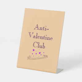 Anti Valentine Club Cute Minimal Pastel Art 台座サイン