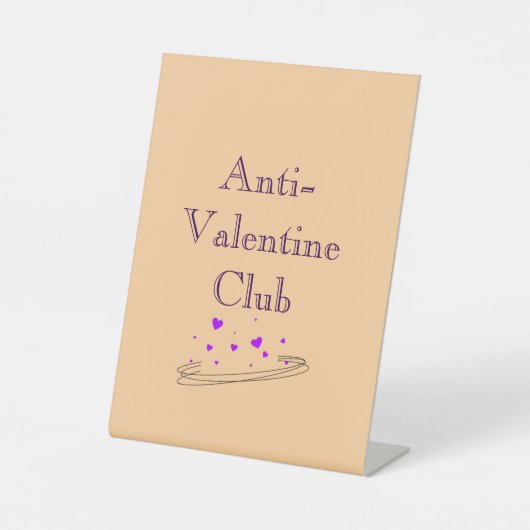 Anti Valentine Club Cute Minimal Pastel Art 台座サイン (正面)
