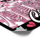 Anti Valentine Club Skeleton Funny Single Valentin ポスター (角)