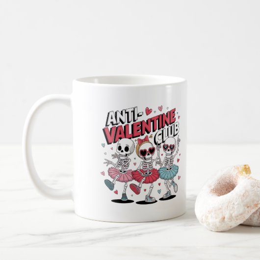 Anti Valentine Girls Club Mug | Sassy Gift コーヒーマグカップ (ドーナツ)
