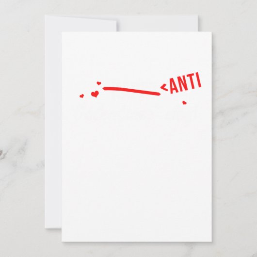 Anti Valentines Day Funny Hate Hearts Day Gift 招待状 (正面)