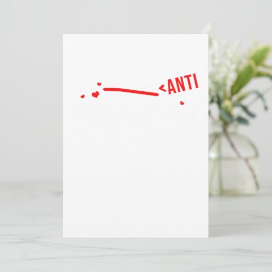 Anti Valentines Day Funny Hate Hearts Day Gift 招待状 (スタンド正面)